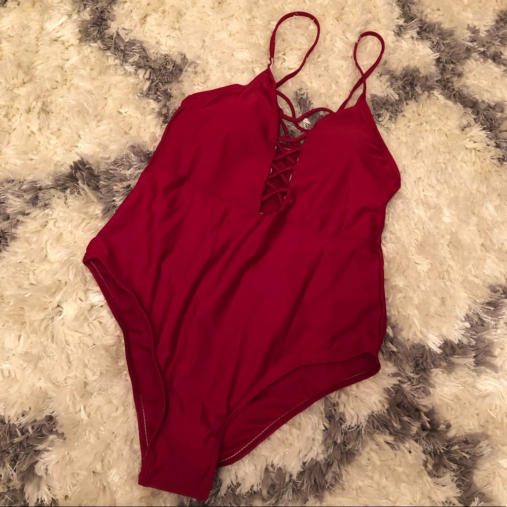 Red swimsuit